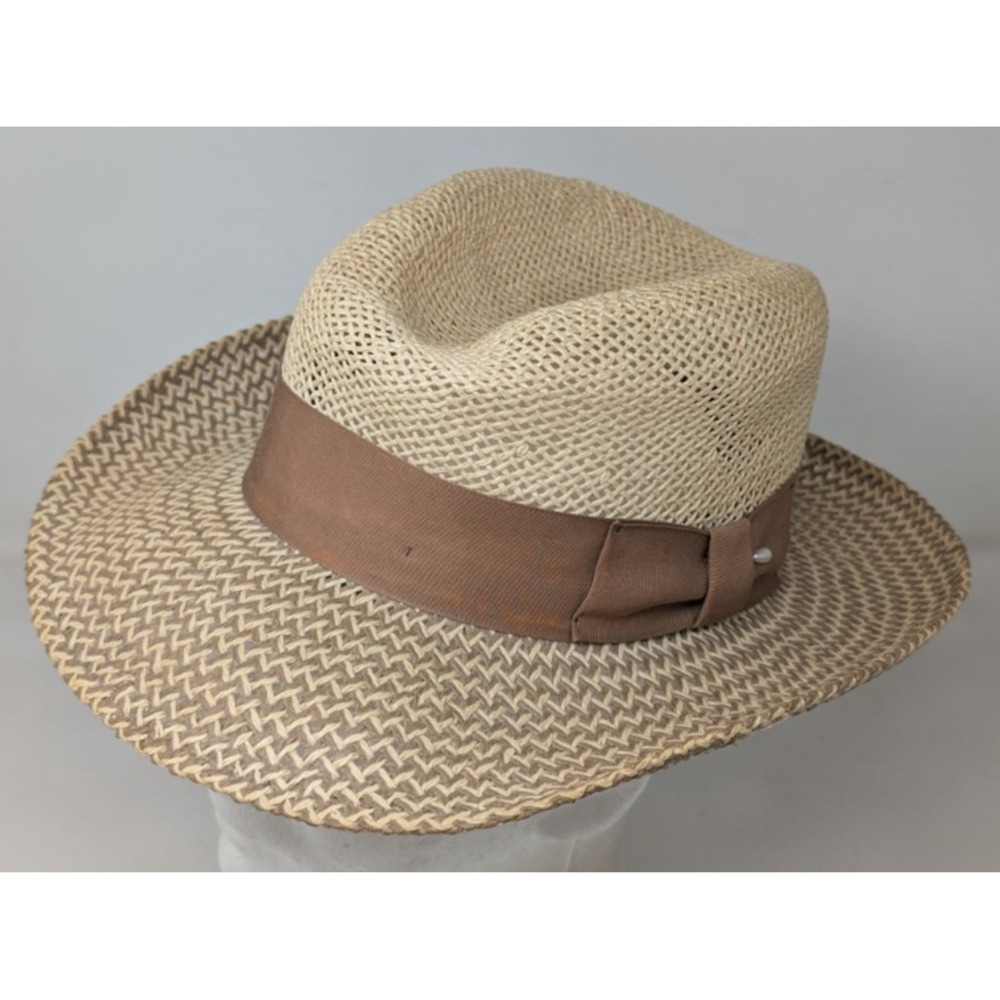Vintage Park Royal Natural Shade Straw Panama Wide Brin Sun Hat Men's Size 7